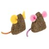 (3 pack) SmartyKat Mousy Mayhem 2-Piece Compressed Catnip Mice Cat Toys, Pink & Orange