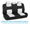 PolyPro Car Seat Covers Full Set in Charcoal on Black – Front and Rear Split Bench for Cars, Easy to Install Cover Set, Accessories Auto Trucks Van SUV