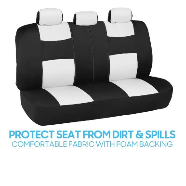 PolyPro Car Seat Covers Full Set in Charcoal on Black – Front and Rear Split Bench for Cars, Easy to Install Cover Set, Accessories Auto Trucks Van SUV