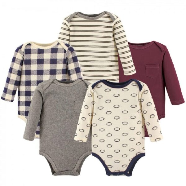 Cotton Long-Sleeve Bodysuits, 5-Pack, Newborn- 24 Months