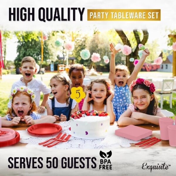 Exquisite 350 Piece Easter Plastic Disposable Party Plates & Dinnerware Combo Set