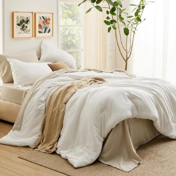 King Size Comforter Set Burnt Orange, 7 Pieces Lightweight King Bedding Sets Boho with Comforter, Sheets, Pillowcases & Shams