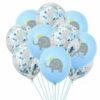 12 Blue Elephant Party Balloons Confetti Baby Shower Latex 12