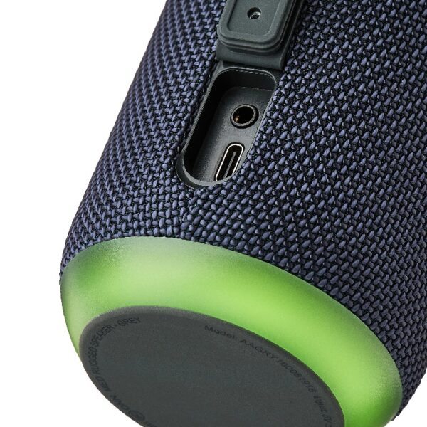 onn Medium Rugged Speaker with Bluetooth Wireless Technology and LED Lighting, Navy