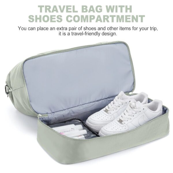 8fab0a752a454dc08c05b32d01769da1 Weekender Bags for Women, Travel Duffel Bags with Shoe Compartment,Personal Item Travel Bag for Airlines, Carry on Overnight Tote Bag for women,Beige&Brown