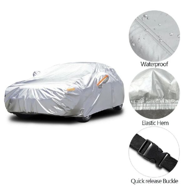 Heavy Duty Waterproof Full Car Cover All Weather Protection Outdoor Indoor Use UV Dustproof for Auto,SUV,Sedan