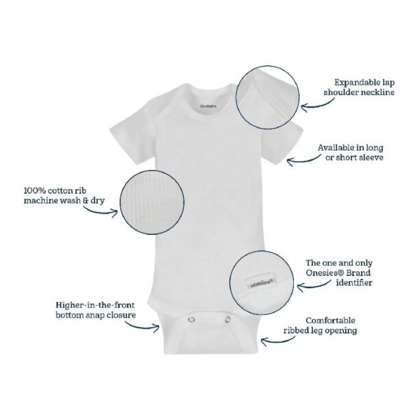Assorted Short Sleeve Onesies Bodysuits, 8pk (Baby Boy or Baby Girl Unisex)