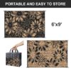 6'x 9' Outdoor Rug Plastic Waterproof Outside Foldable Mat UV Resistant Patio RV Deck Carpet,Black Brown