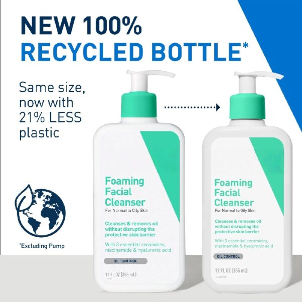(2 pack) Foaming Facial Cleanser, Daily Face Wash for Normal to Oily Skin, 12 fl oz