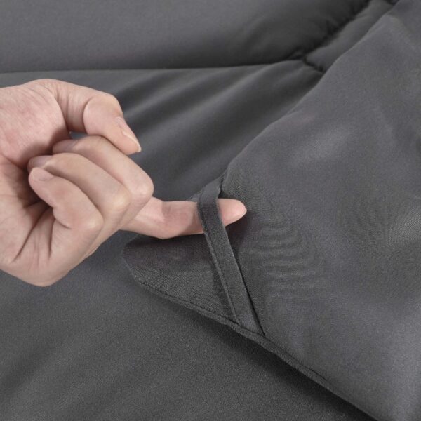 8 PCS Modern Comforter Set with Sheets All Season Bed in a Bag, Black, Queen Size