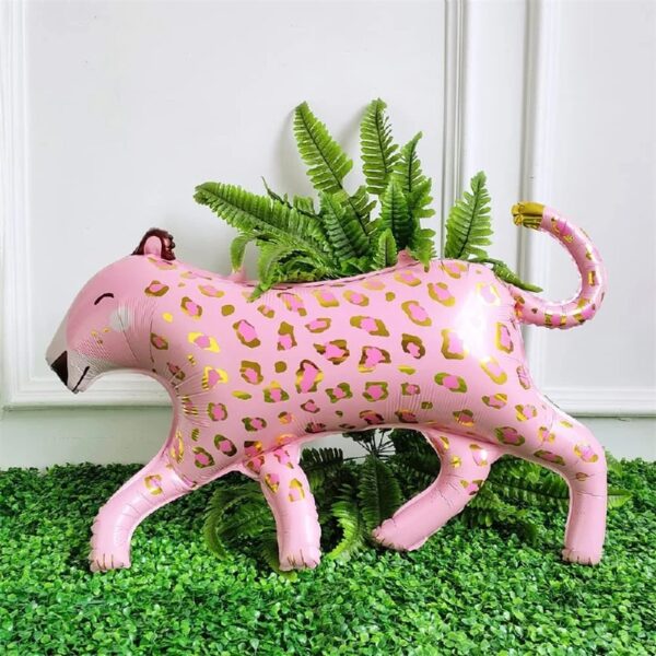 135pcs Pink 3D Leopard Aluminium Foil Balloons Pink leopard latex balloon kid birthday party decor Gender disclosure baby shower (135pcs,Other)