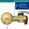 PLUS Faucet Mount Water Filtration System, Horizontal, Black/Chrome, PFM200B