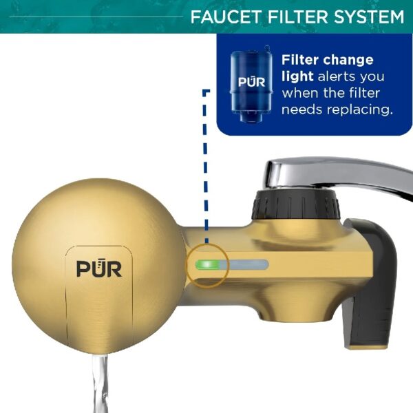 PLUS Faucet Mount Water Filtration System, Horizontal, Black/Chrome, PFM200B