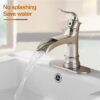 Kede Waterfall Faucet Bathroom Faucet Single Handle One Hole Oil Rubbed Bronze Finish Large Spout Lavatory Faucets (ORB2)
