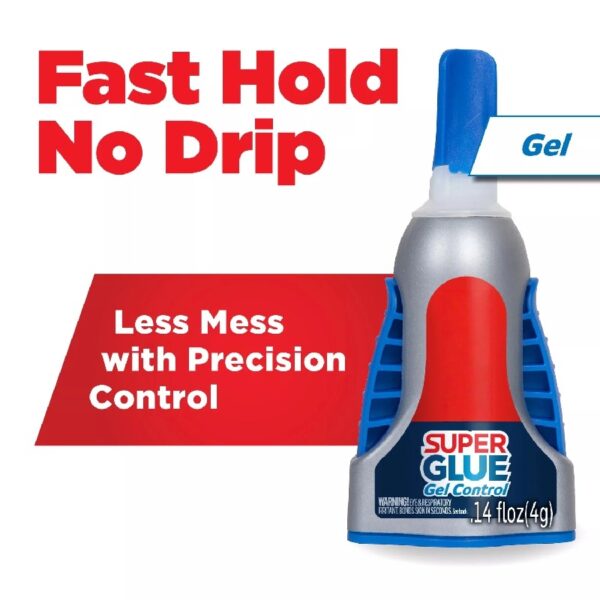 (6 pack) Super Glue Gel Control, Pack of 1, Clear 4 g Bottle