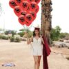 PMU Graduation Balloons 11 Inch PartyTex Premium Emerald Green with All-Over Print White Grad Caps-Confetti and Streamers Pkg/100