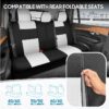 PolyPro Car Seat Covers Full Set in Charcoal on Black – Front and Rear Split Bench for Cars, Easy to Install Cover Set, Accessories Auto Trucks Van SUV