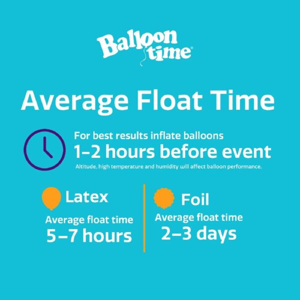 Balloon Time 9.5in Medium Helium Tank Kit with Colorful Latex Balloons, 8.9 cu ft, 30 Count