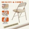 Folding Chair 2 Pack, Convenient Leather Padded Folding Chairs, Outdoor and Indoor, Khaki