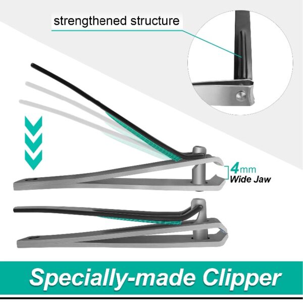 Long Handle Toenail Clippers 4mm Jaw Opening for Seniors Thick Toenails, 20