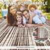 Outdoor Rug Carpet 6'x9' Waterproof Reversible Patio Rug Portable Modern Abstract Indoor Outdoor Rug Plastic Straw Rug for RV Camping Garden Picnic Deck Backyard Porch Decor Gray and White