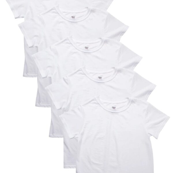 Boys' Eco Blend Crew Undershirt, 5 Pack, Sizes S-XXL
