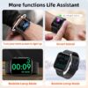 2025 New 1.85-inch Women's Smartwatch with Answer/Make Calls/120+Sports Modes/Two watch straps, IP68 Waterproof Fitness Tracker Fits for Android Iphone Devices（Gold Milan Steel Belt）