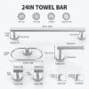 Bathroom Hardware Set, 7 Pieces Bathroom Accessories Set Includes 24