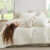 King Size Comforter Set Burnt Orange, 7 Pieces Lightweight King Bedding Sets Boho with Comforter, Sheets, Pillowcases & Shams