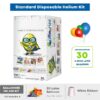 Balloonee Standard Disposable Helium Party Kit, Helium Tank for Balloons At Home, 7 Cu Ft Helium Balloon Pump Kit with 30 Assorted Latex Balloons