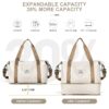 92854e67f53544fc8cfbb32d0176a0fb Weekender Bags for Women, Travel Duffel Bags with Shoe Compartment,Personal Item Travel Bag for Airlines, Carry on Overnight Tote Bag for women,Beige&Brown