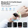 Smart Watch Fits for Android and iPhone, IP68 Waterproof Smartwatch for Women Men 100+ Sports Modes 1.91-inch Fitness Tracker, Smart Watch with Bluetooth Call(Answer/Make Calls), for Gift Black