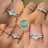 1 Carat Wedding Ring Sets Infinity Band Princess Sterling Silver Rings for Women CZ Size 7