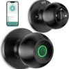 Cikuci Smart Door Lock, Fingerprint Door Lock Knob with App Control, Suitable for Home, Cloakroom, Offices, Hotels (K10)