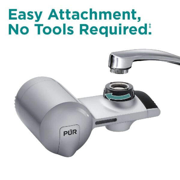 PLUS Faucet Mount Water Filtration System, Horizontal, Black/Chrome, PFM200B