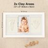 Ash Wood Baby Hand & Footprint Kit - Newborn Keepsake Frame, Personalized Gifts for Girls & Boys, Mother's Day Gift