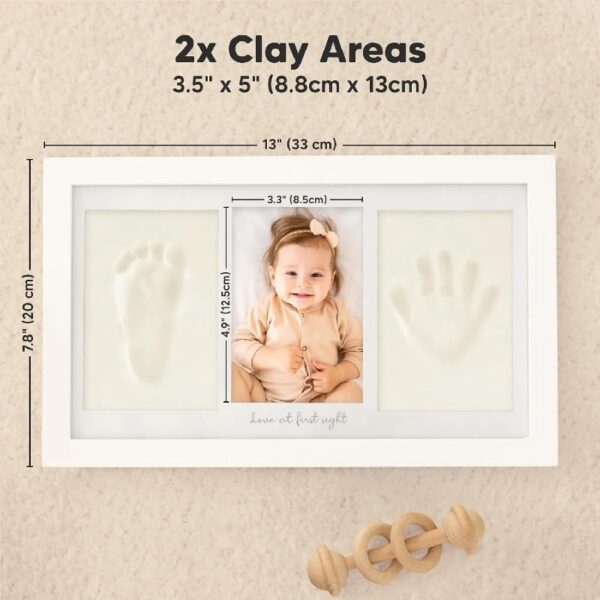 Ash Wood Baby Hand & Footprint Kit - Newborn Keepsake Frame, Personalized Gifts for Girls & Boys, Mother's Day Gift