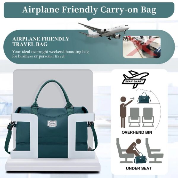 932b02b9ec5749e78702b32d0176b454 Weekender Bags for Women, Travel Duffel Bags with Shoe Compartment,Personal Item Travel Bag for Airlines, Carry on Overnight Tote Bag for women,Beige&Brown