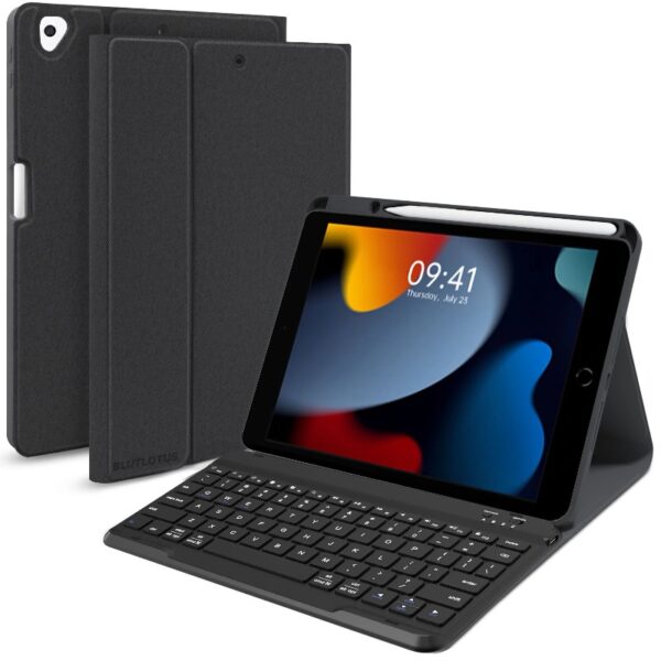 Keyboard Case for iPad 9th/8th/7th Gen 10.2 inch, iPad Air 3rd, Pro 10.5 - Colorful Backlite Keyboard, 360 Rotatable Detachable Magnetic Protective Cover, Pencil Holder, Auto Sleep/Wake