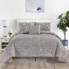 Lux Decor Collection 5 Piece Queen Down Alternative Comforter Set, Washable Duvet Bedding Set - Quatrefoil Navy