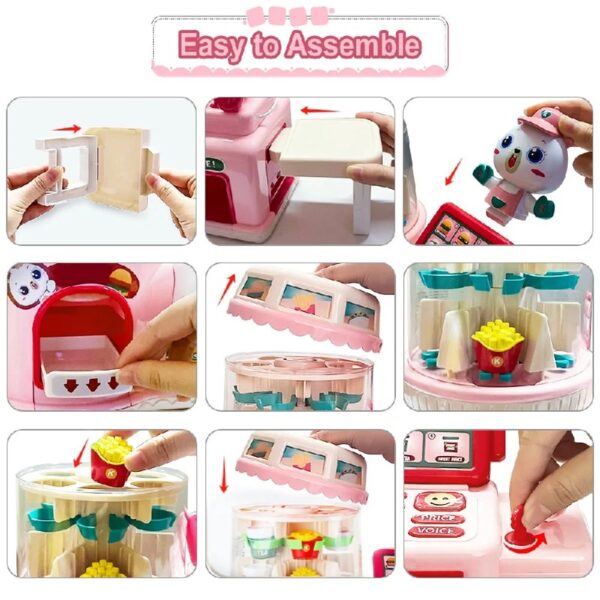 46PCS Upgraded Cash Register Playset for Kids, Cashier Register Toy, Kids Pretend Play Cash Register Toys with Scanner, Shopping Cart, Calculator, Play Food, Toys for Girls 3 6 Years-Green