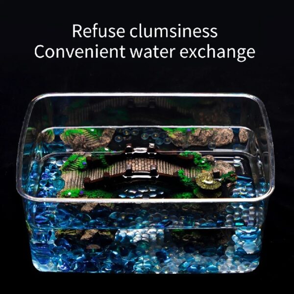 WINDLAND Clear Fish Habitat for Aquatic Pets Salamanders and Plant Life