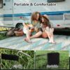 Outdoor Rug 6'x9' Waterproof Patio Rug Reversible Indoor Outdoor Rug Lightweight Plastic Straw Rug for RV Camping Deck Balcony Boho Porch Decor Dark Grey and White