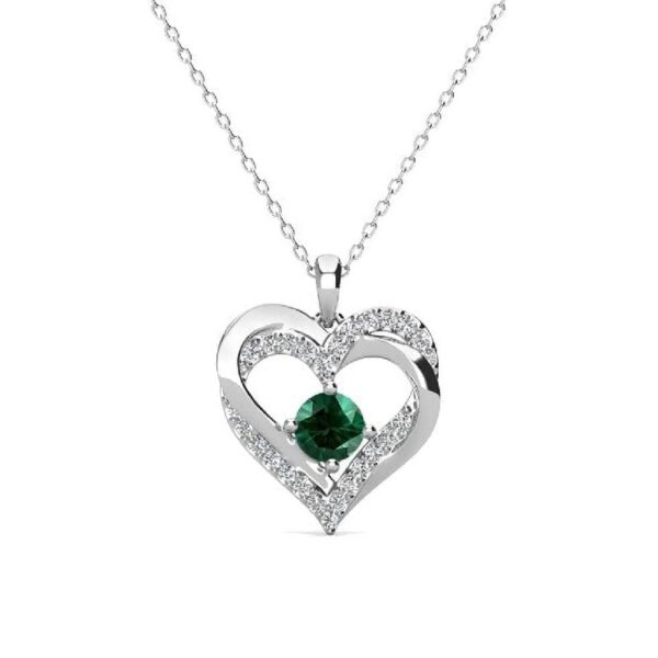Forever March Birthstone 18k White Gold Plated Women's Necklace, Swarovski Crystals