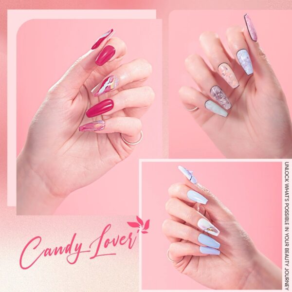 Candy Lover Gel Nail Polish Kit with UV LED Lamp, 12 Colors Cute Lady Gel Polish Starter Kit, All-in-One Quick Dry Soak Off Nail Gel Manicure Kit with DIY Tools Valentine Gift for Women
