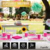 Exquisite 350 Piece Easter Plastic Disposable Party Plates & Dinnerware Combo Set