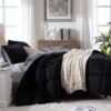 3 Pieces Bed in a Bag Comforter Set Duvet Insert,Reversible,Red/Black,Full Size Comforter Set-200GSM