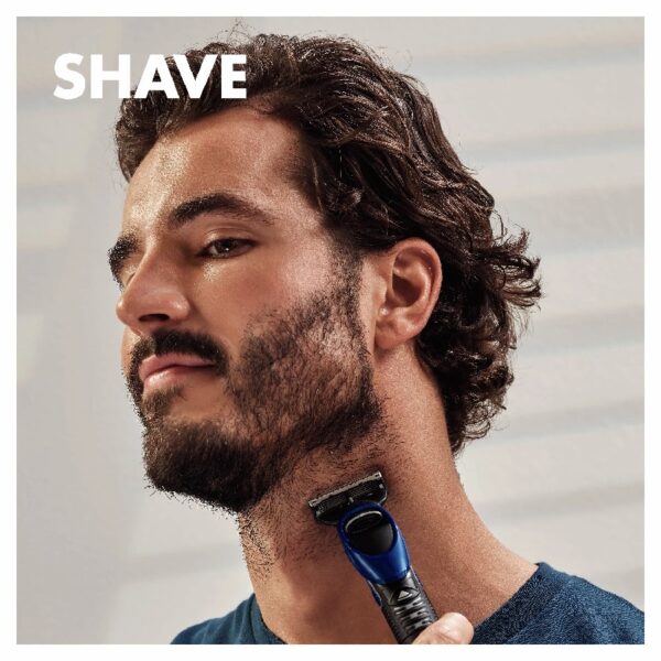 Fusion Men's Precision Beard Trimmer, Razors and Edger, Blue