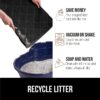 GRIP Cat Litter Box Mat, 35x23, Water Resistant Kitty Litter Trapping Mat, Textured Backing, Easy to Clean, Less Waste and Clean Floors, Kitten Supplies for Indoor Cats, Soft on Paws, Gray
