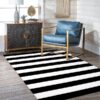 Outdoor Rugs 3 x 5ft Washable Black and White Cotton Entrance Mat Patio Front Porch Decor Area Rug